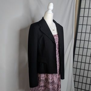 Ann Taylor Black Peplum 3 Button Blazer Career